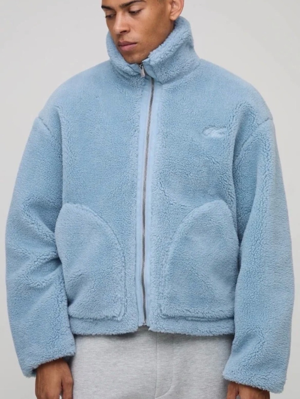 Boohooman Regular Fit Collared Borg Harrington Jacket xs nwt